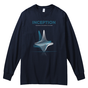 红韩经典电影盗梦空间莱昂纳多小李子陀螺图腾印花纯棉长袖上衣男