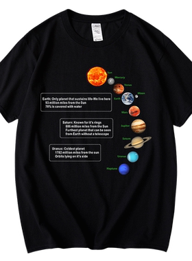 太阳系行星天文宇宙探索短袖亲子