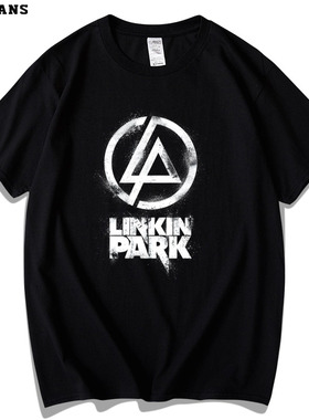 红韩林肯公园短袖T恤男女linkin park欧美音乐摇滚乐队潮纯棉宽松