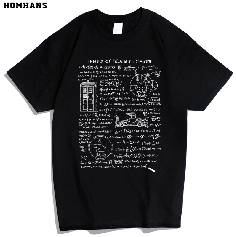 红韩科幻美剧神秘博士太空相对论创意公式极客学生男短袖T恤宽松