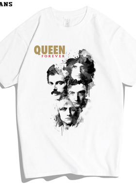 红韩Queen皇后摇滚乐队T恤短袖纯棉Freddie Mercury音乐周边男女