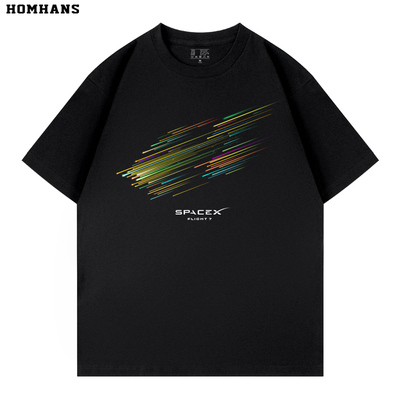 SPACEX星舰7纯棉短袖T恤透气印花