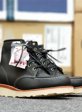 现货齐佩瓦Chippewa美产固特异耐磨V底方头工装靴非RW红翼875男靴