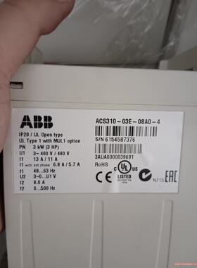 ABB  Acs310-03E-08A0-4  3kw  3(议价商品）