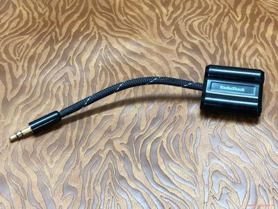 美国RadioShack 镀金3.5mm一公二母音频分接线，议价商品