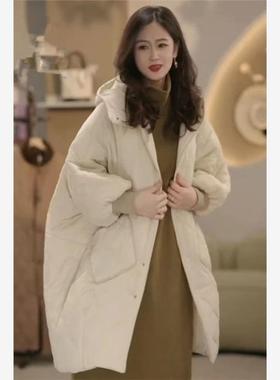 2025新款韩版宽松中长款连帽羽绒棉衣轻薄休闲百搭冬季棉服外套女