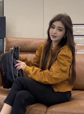 美式复古球服飞行服女秋装2025新款设计感洋气上衣宽松百搭短外套