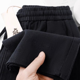 宽松薄款 显瘦阔腿裤 女夏季 太舒服啦 裤 男直筒休闲裤 新款 子 棉麻裤