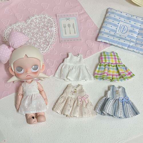 zsiga碎花裙长腿kitty裙子bjd6分背心裙ob24娃衣裙换装娃衣
