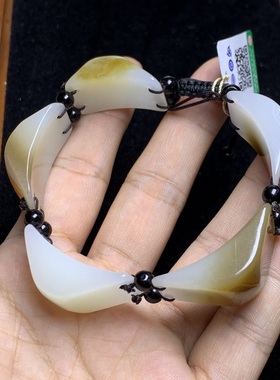 一物一拍 新疆和田玉马鞍男款手链 男士手串 58.26克 附证书