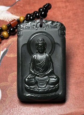 天然和田玉大日如来佛像吊坠双面雕刻玉牌挂件颈饰76.76克