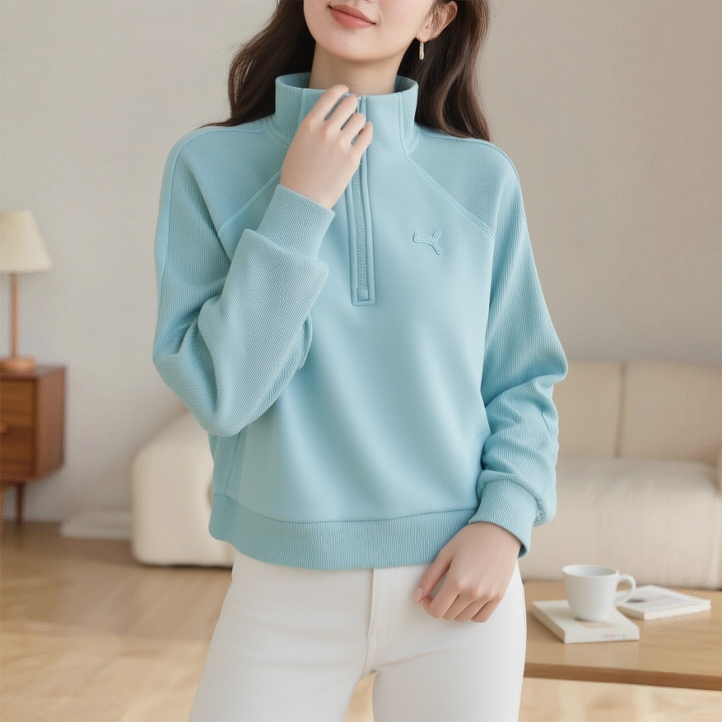 PUMA彪马加绒卫衣女装2026夏季新款运动保暖针织长袖套头衫635727