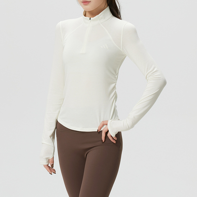 阿迪达斯女装长袖T恤2026春季新款健身训练服套头衫运动服KH2642