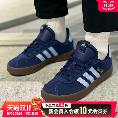 阿迪达斯男女鞋低帮板鞋蓝色VL COURT 3.0运动T头德训鞋JP7537