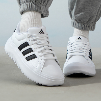 Adidas阿迪达斯女鞋复古板鞋厚底皮面小白鞋低帮潮流休闲鞋IE1092
