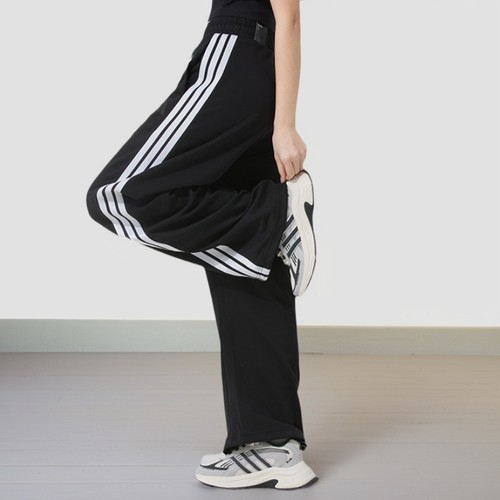 adidas阿迪达斯长裤女裤2025秋款黑色阔腿裤宽松弯刀裤裤子JY7697