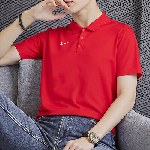 NIKE耐克短袖男装2026夏季新年款红色POLO衫DRI-FIT运动T恤IB8831