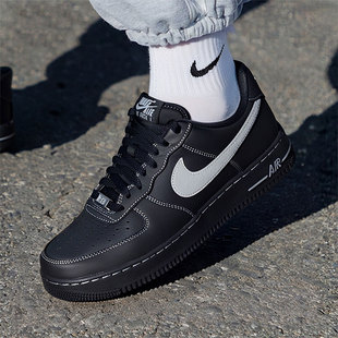 耐克(NIKE)官方旗舰男鞋2025冬季新款AF1空军一号黑色低帮板鞋