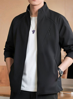 阿迪达斯男装梭织立领夹克外套25新款户外运动服休闲上衣KG8970