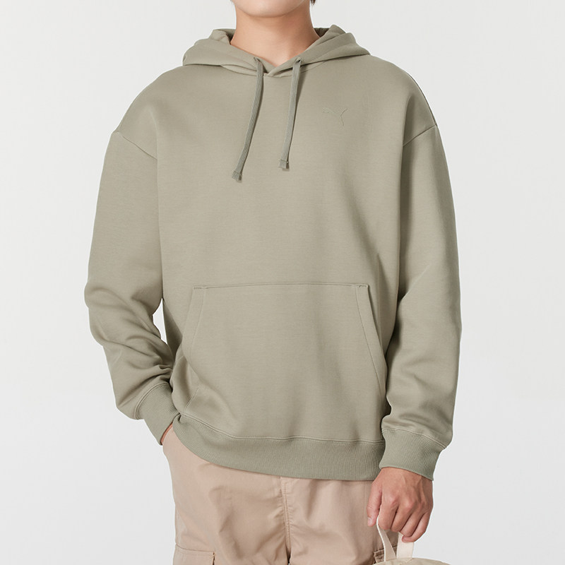 彪马男装女装春秋连帽运动服袋鼠口袋抽绳上衣休闲舒适套头衫