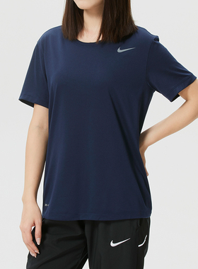 NIKE耐克蓝色女装短袖T恤26新款透气DRI-FIT速干T恤运动服IB8899