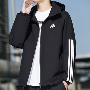 Adidas阿迪达斯男装2026春季新款ESS 3S RAIN H J梭织夹克JM1056