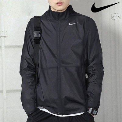 耐克男子黑色立领休闲外套26春新款跑步梭织夹克运动服DM6620-011