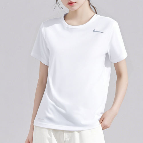 Nike耐克女装白色健身衣短袖T恤速干运动休闲透气半袖IB8899-100