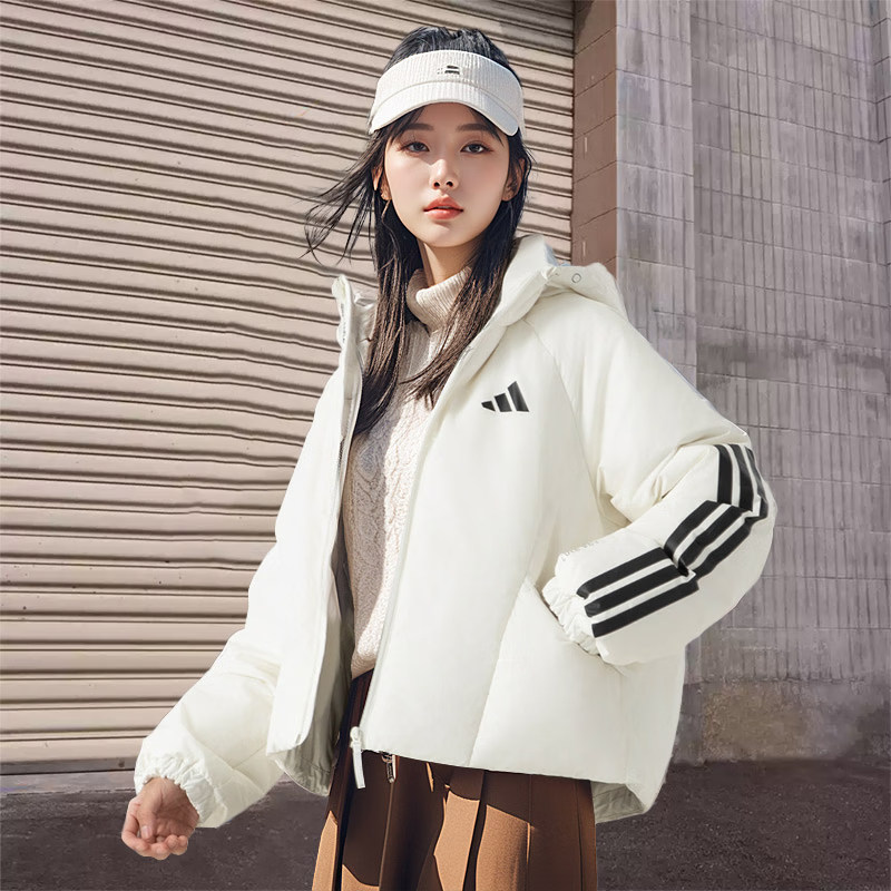 Adidas阿迪达斯正品女款羽绒服2025秋冬运动服加绒短款外套JG3865,运动服/休闲服装,运动羽绒服,淘宝优惠券,粉丝福利购,淘宝优惠卷