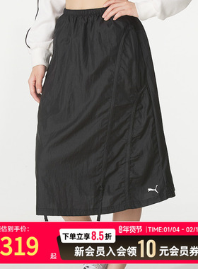 PUMA彪马女裙2025冬季新款运动裙半身裙透气休闲裙子 633976-01