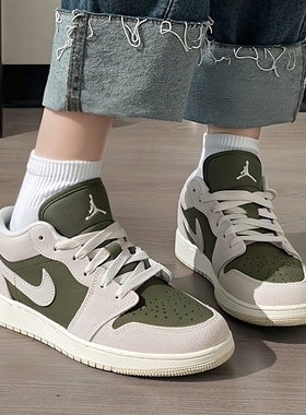 NIKE耐克官方正品女鞋2025冬季新款AJ1低帮板鞋大童休闲鞋HV4396