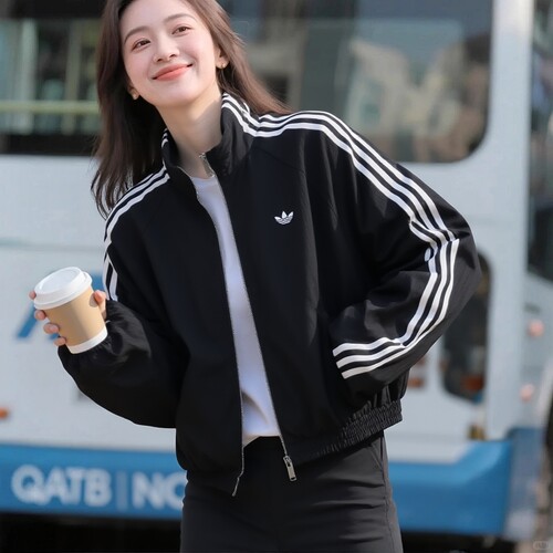 阿迪达斯三叶草女装BALLOON TT 漏斗领运动宽松秋季薄外套KY5045