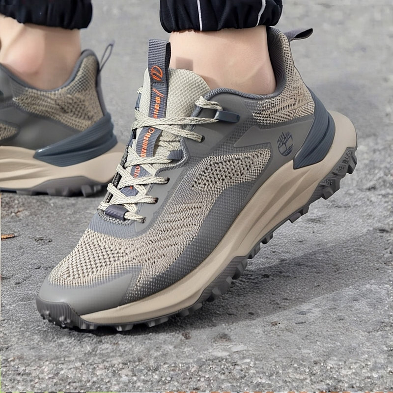添柏岚男鞋2025冬季新款男士户外徒步鞋透气减震登山鞋低帮运动鞋