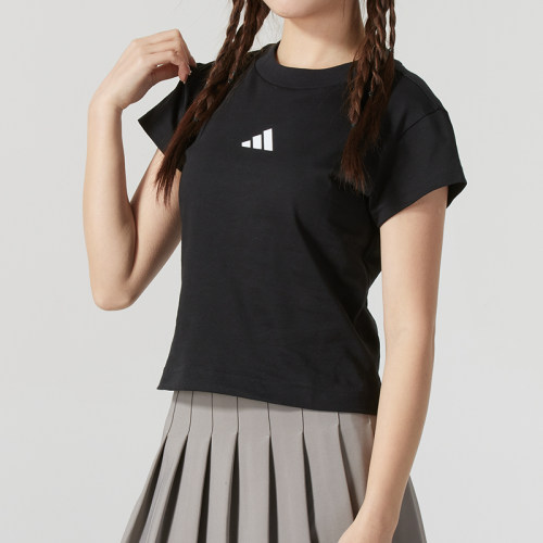 阿迪达斯女装正品短袖T恤衫秋季款运动服上衣跑步透气半袖JE4000