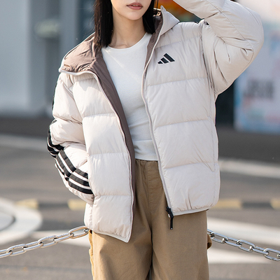 adidas阿迪达斯女装短款羽绒服户外运动保暖冬季连帽厚外套KC2492