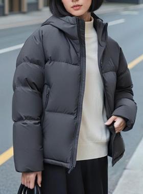 阿迪达斯羽绒服女装25春季新款运动服保暖连帽上衣夹克外套JV6192