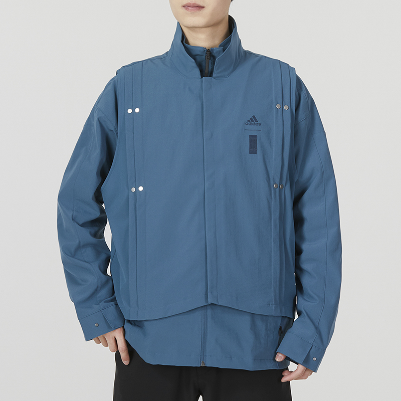 男子立领夹克阿迪达斯跑步