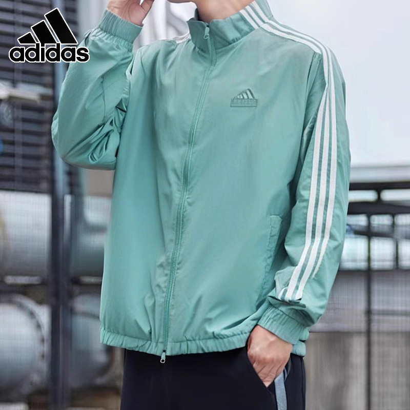 阿迪达斯adidas男装25夏季新款休闲运动服立领跑步夹克外套JI6648