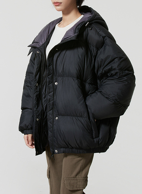 阿迪达斯三叶草羽绒服女装黑色25新款冬季保暖运动羽绒外套KG4915