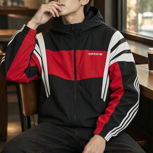 adidas阿迪达斯三叶草风衣外套秋装男士运动服宽松梭织夹克KW4809