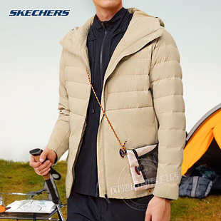 内胆运动外套卡其色 保暖短款 L423M149 梭织羽绒服冬季 斯凯奇男装