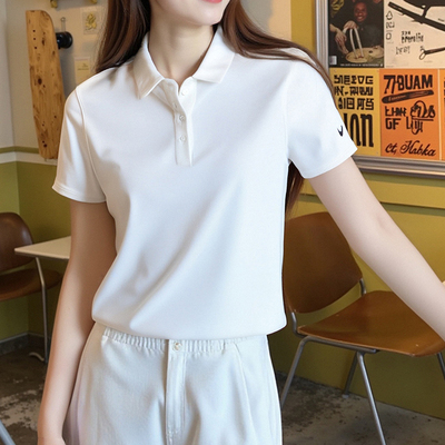 Nike耐克短袖女夏新款Dri-FIT高尔夫翻领POLO衫运动T恤FQ1575-100
