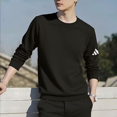 adidas阿迪达斯男子加绒保暖长袖套头衫运动服休闲宽松卫衣JF3542