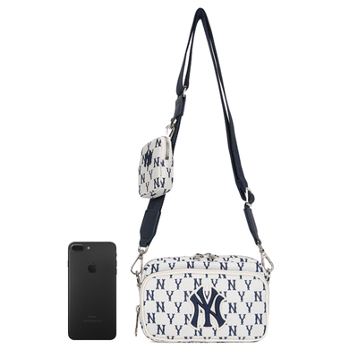 MLB老花斜挎包男包女包运动单肩包复古印花旅游休闲包3ACRS012N