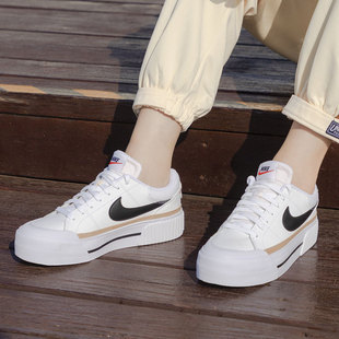 NIKE耐克休闲鞋女鞋2026春季新款运动鞋COURT厚底增高低帮滑板鞋