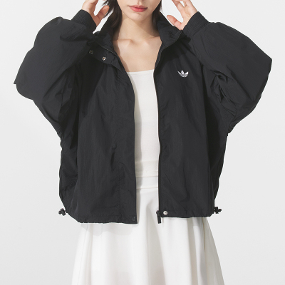 adidas阿迪达斯正品女26年新款黑白三条杠风衣夹克外套简约JX1451