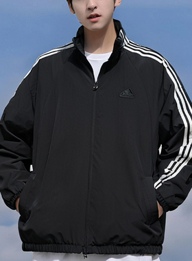 阿迪达斯男装女装2025冬季新款立领运动服情侣休闲夹克外套JI6646