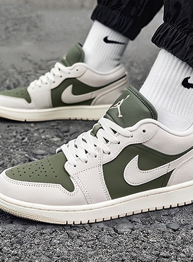 耐克JORDAN男子森系配色AJ1板鞋冬季新款低帮运动鞋JORDAN HV4089