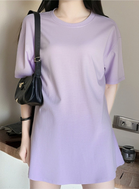 NIKE耐克女子短袖T恤紫色冬季运动服训练休闲圆领宽松半袖FN2815
