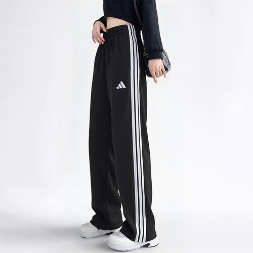 Adidas阿迪达斯针织长裤女休闲裤新款宽松透气运动裤直筒裤JW7182